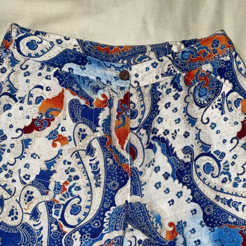 Chico’s Linen Multicolor Paisley Print Pants